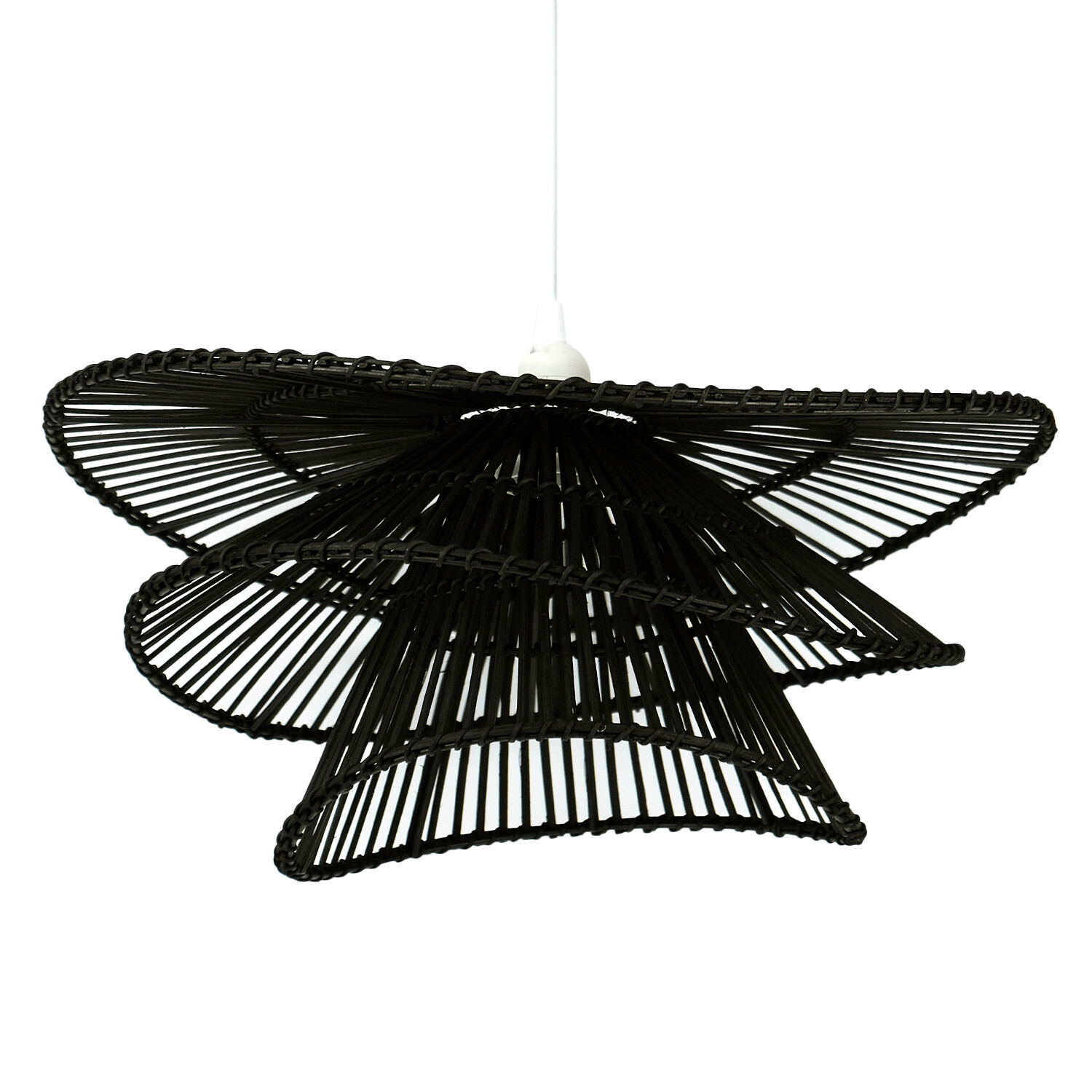 Azara Rattan Effect Shade - Black Image 2