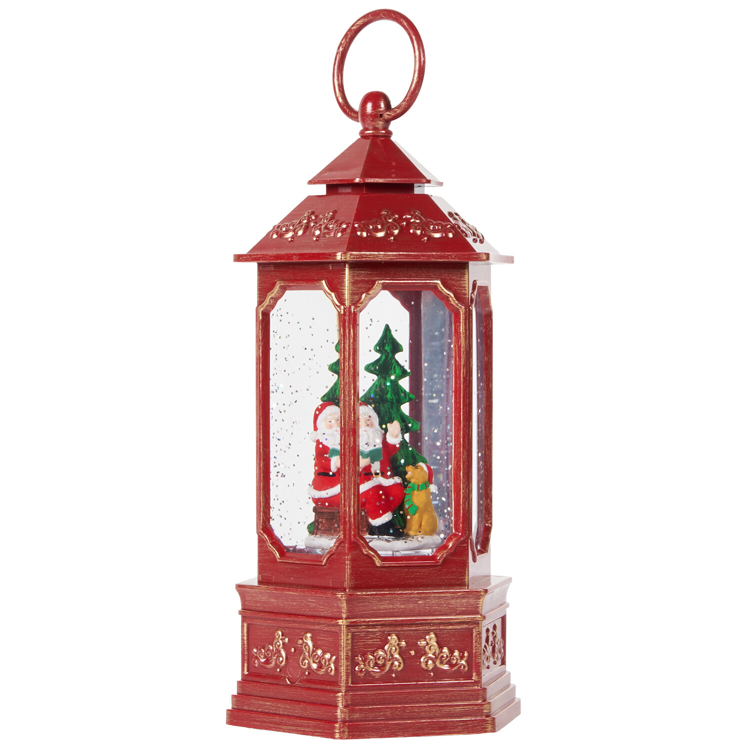 Spinning Santa Lantern Red Image 2