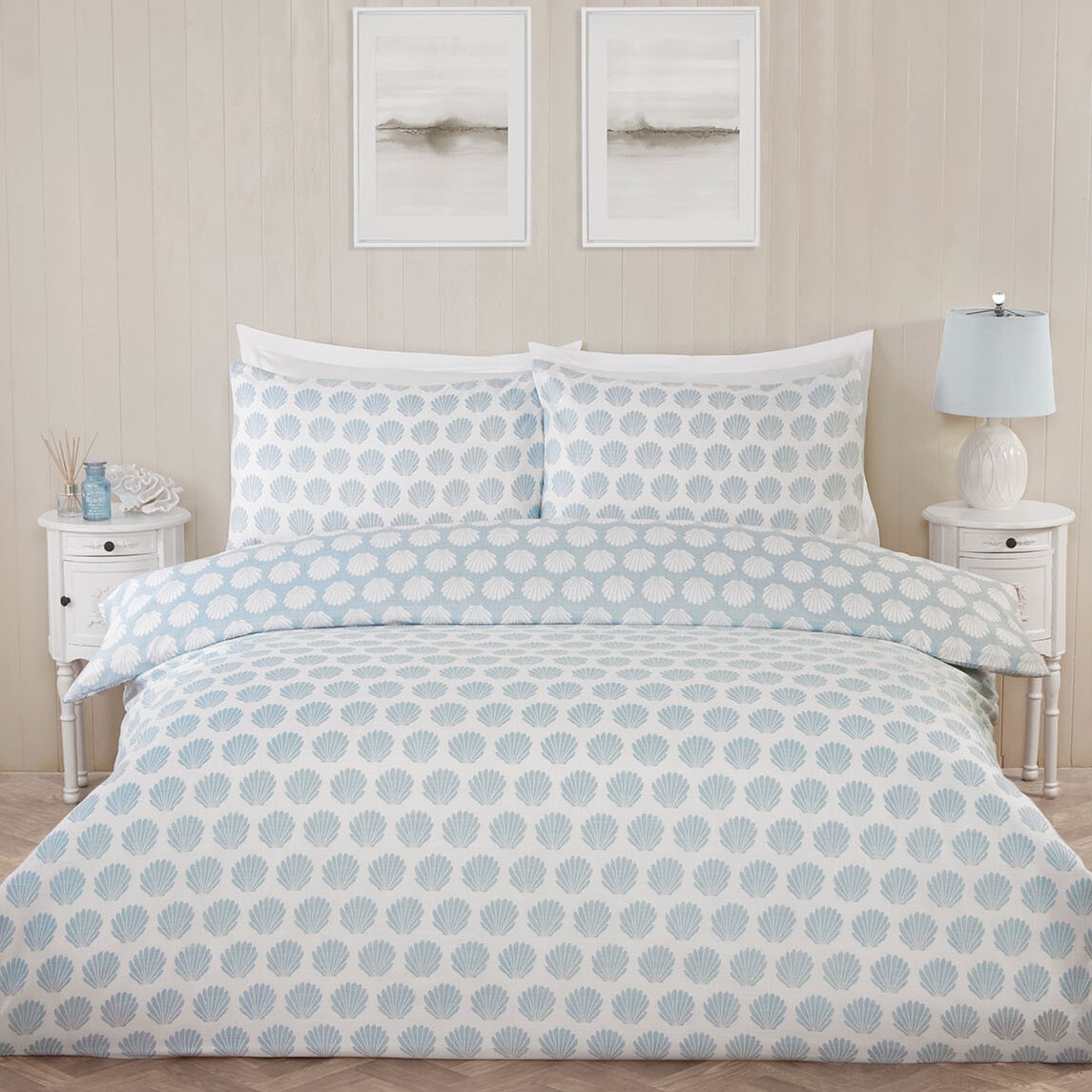Oceana Shell Duvet Set - Blue / Double Image 1