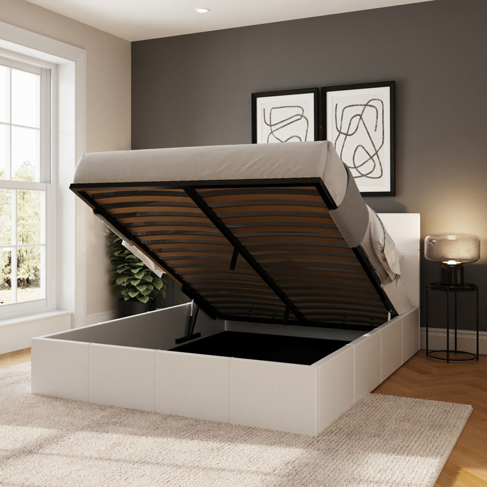 GFW Small Double White End Lift Ottoman Bed Image 8