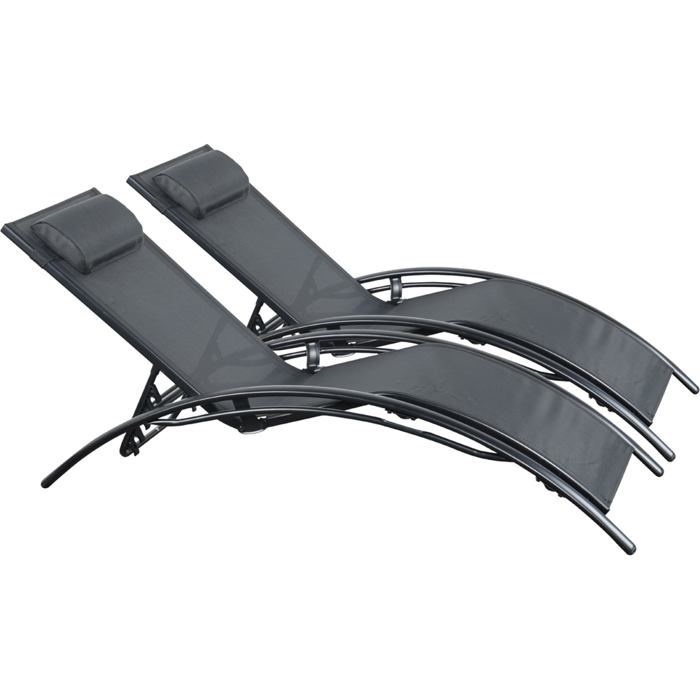 Outdoor Living Bali Set of 2 Black Sun Lounger Image 2