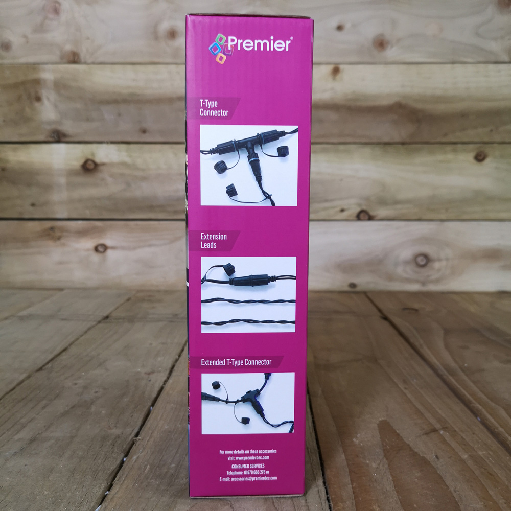 Premier 100 Warm White LED Static Black Cable String Light 8m Image 9