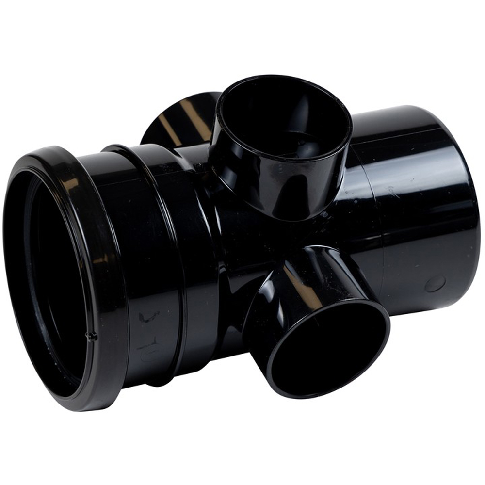 FloPlast Ring Seal Soil Boss Pipe Single Socket Black 110mm Image 5