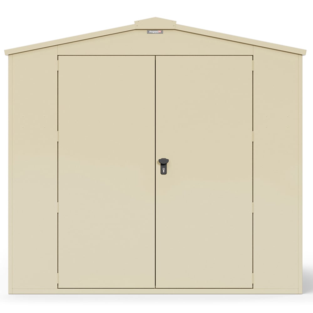 Asgard Gladiator 7 x 11ft Double Door Cream High Security Apex Motorcycle Garage Image 3