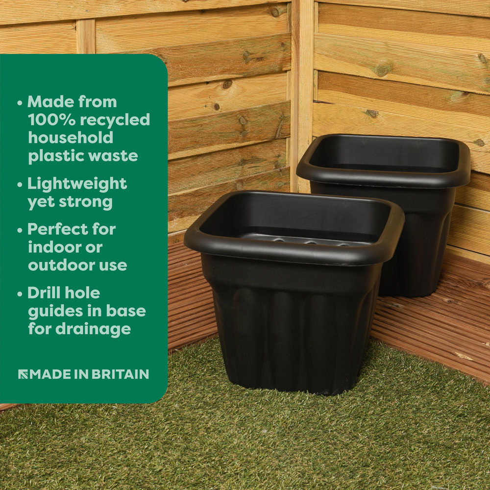 Wham Vista Slate Square Planter 33cm 4 Pack Image 4