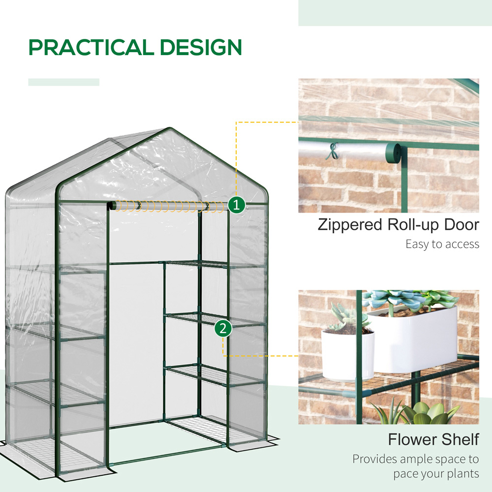 Outsunny Steel 4.7 x 2.4ft Walk In Greenhouse Image 5