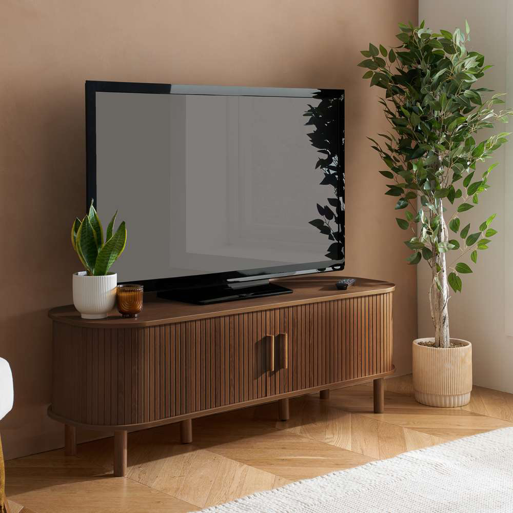 Birlea Axel 2 Door Fluted TV Unit Oak Effect Image 8