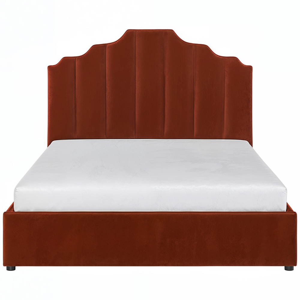 Flair Margot Double Orange Velvet Ottoman Bed Image 2