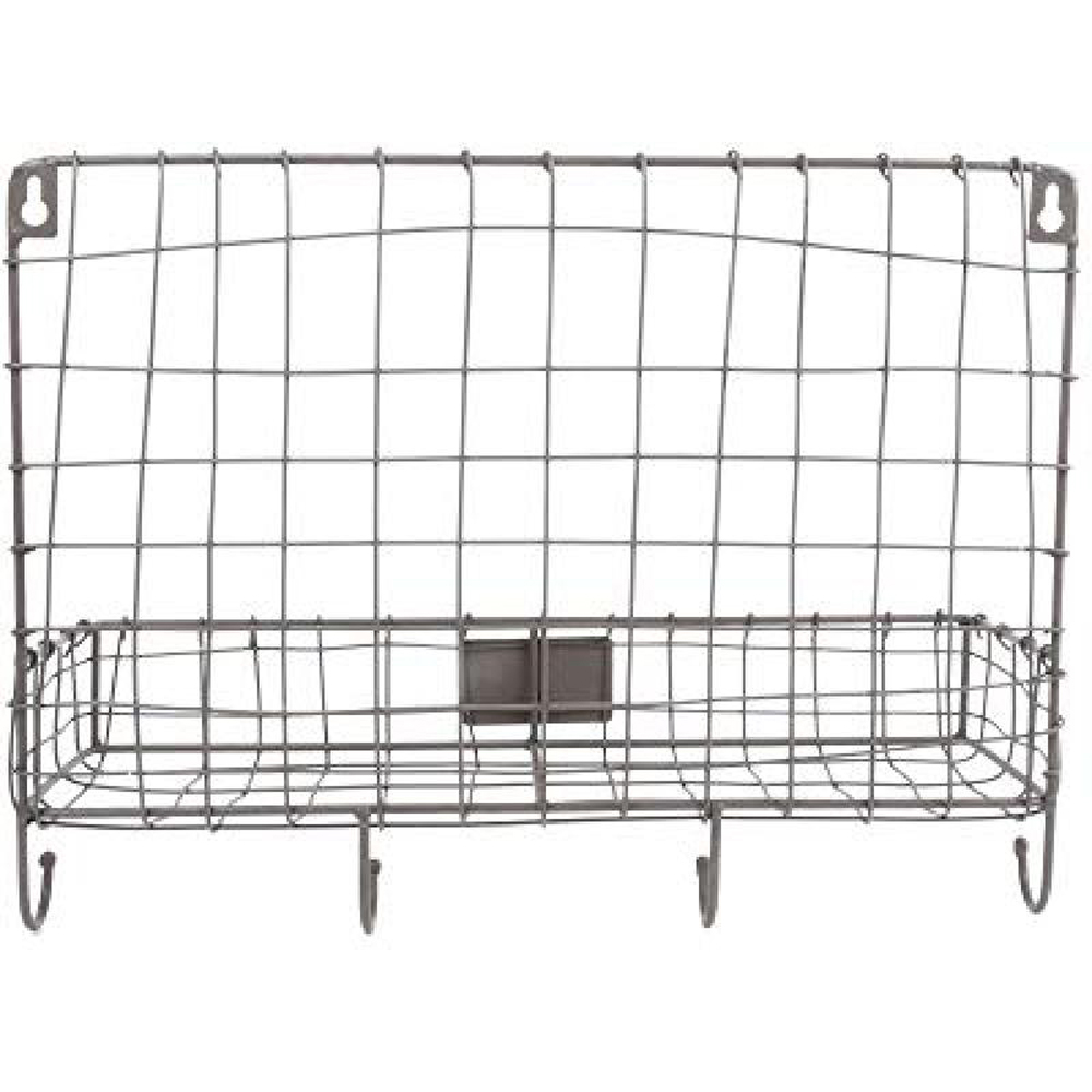 Fallen Fruits Single Shelf Small Wire Wall Storage Shelf with 4 Hooks Image 3