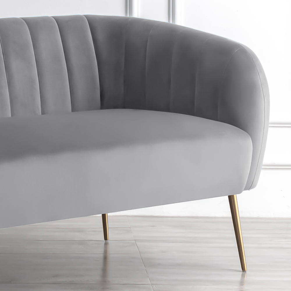 Matilda 2 Seater Grey Velvet Sofa Image 3