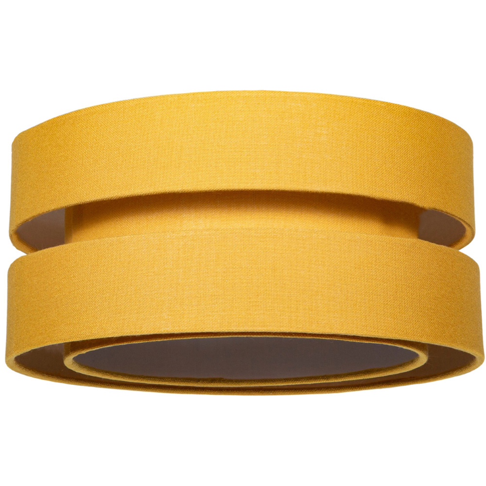 Happy Homewares 3 Tier Ochre Linen Fabric Ceiling Pendant Shade Image 1