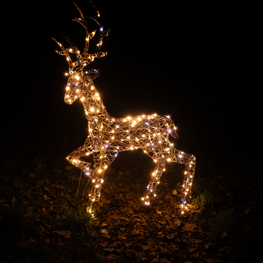 The Christmas Centre 200 LED Brown Weave Light-Up Stag Reindeer 4.4ft Image 9