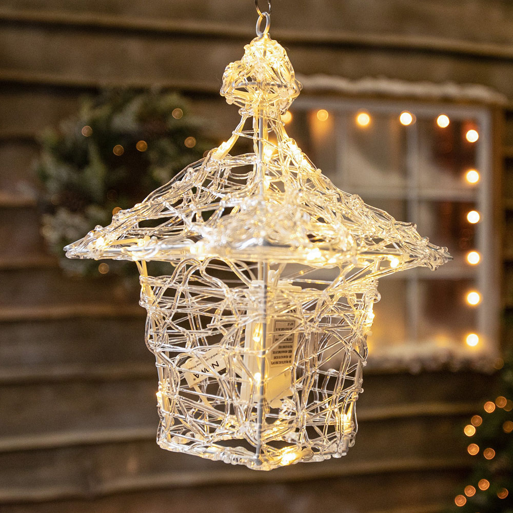 The Christmas Centre 40 LED Soft Acrylic Hanging Lantern 35cm Image 5