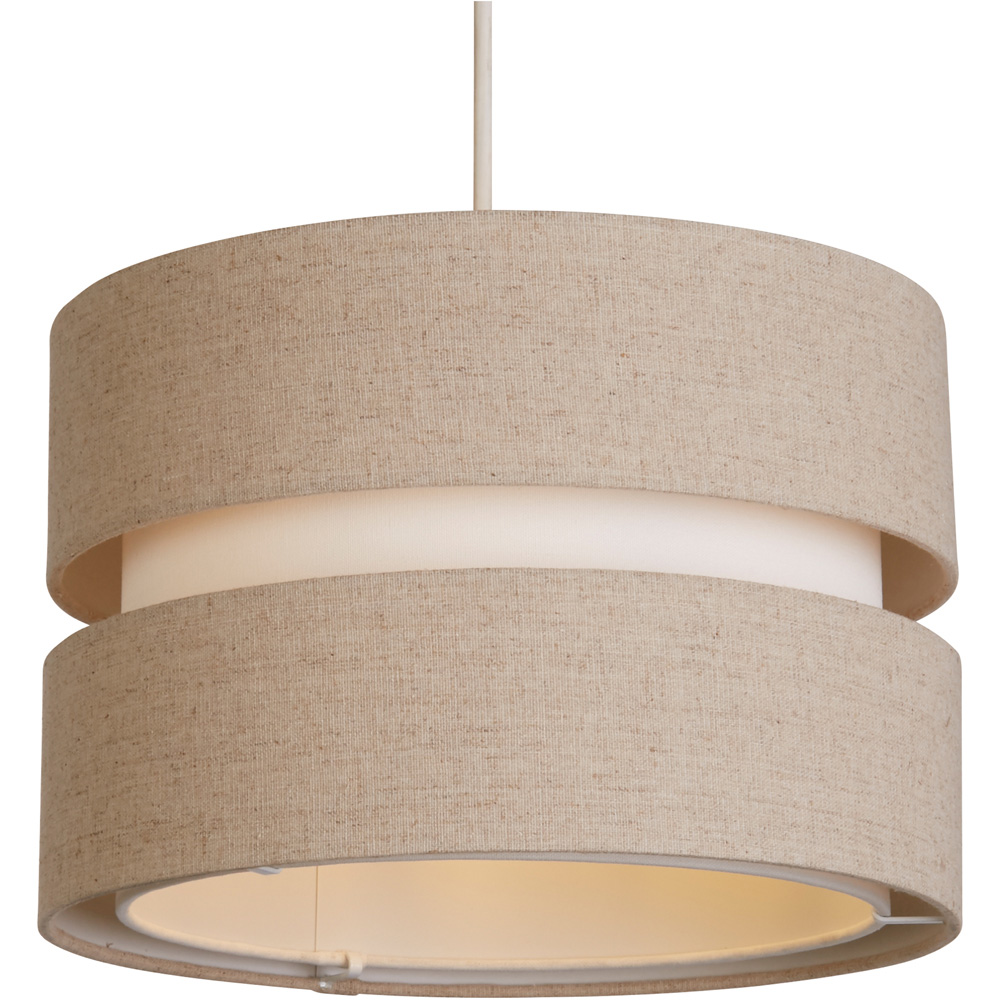 Lighting Collection Brea 2 Tier Natural Linen Ceiling Shade Image 3