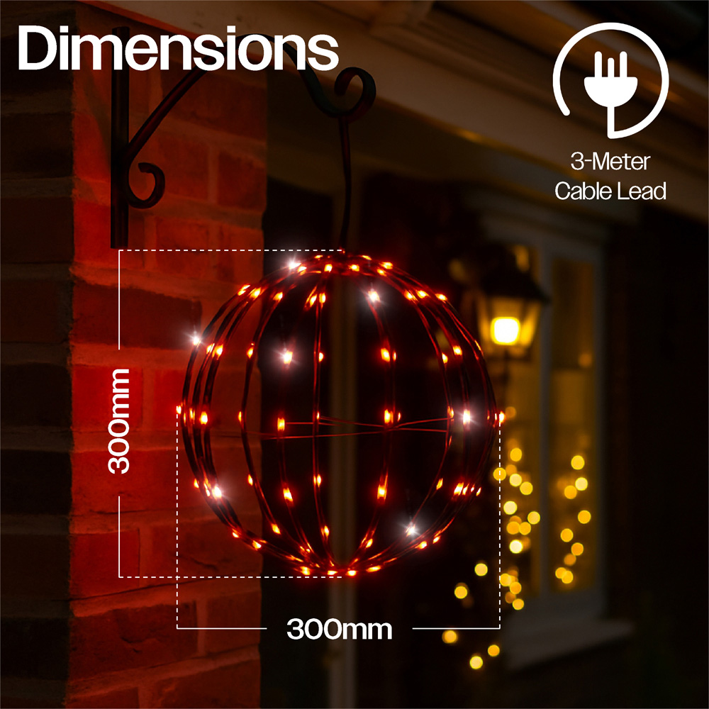 Xmas Haus Black RGB Mini Seed LED Smart Foldable Ball Light with Remote 30cm Image 6