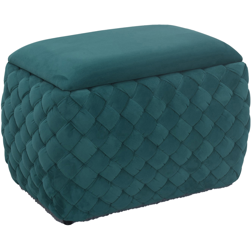Artemis Home Plumeo Dark Green Velvet Storage Ottoman Image 3