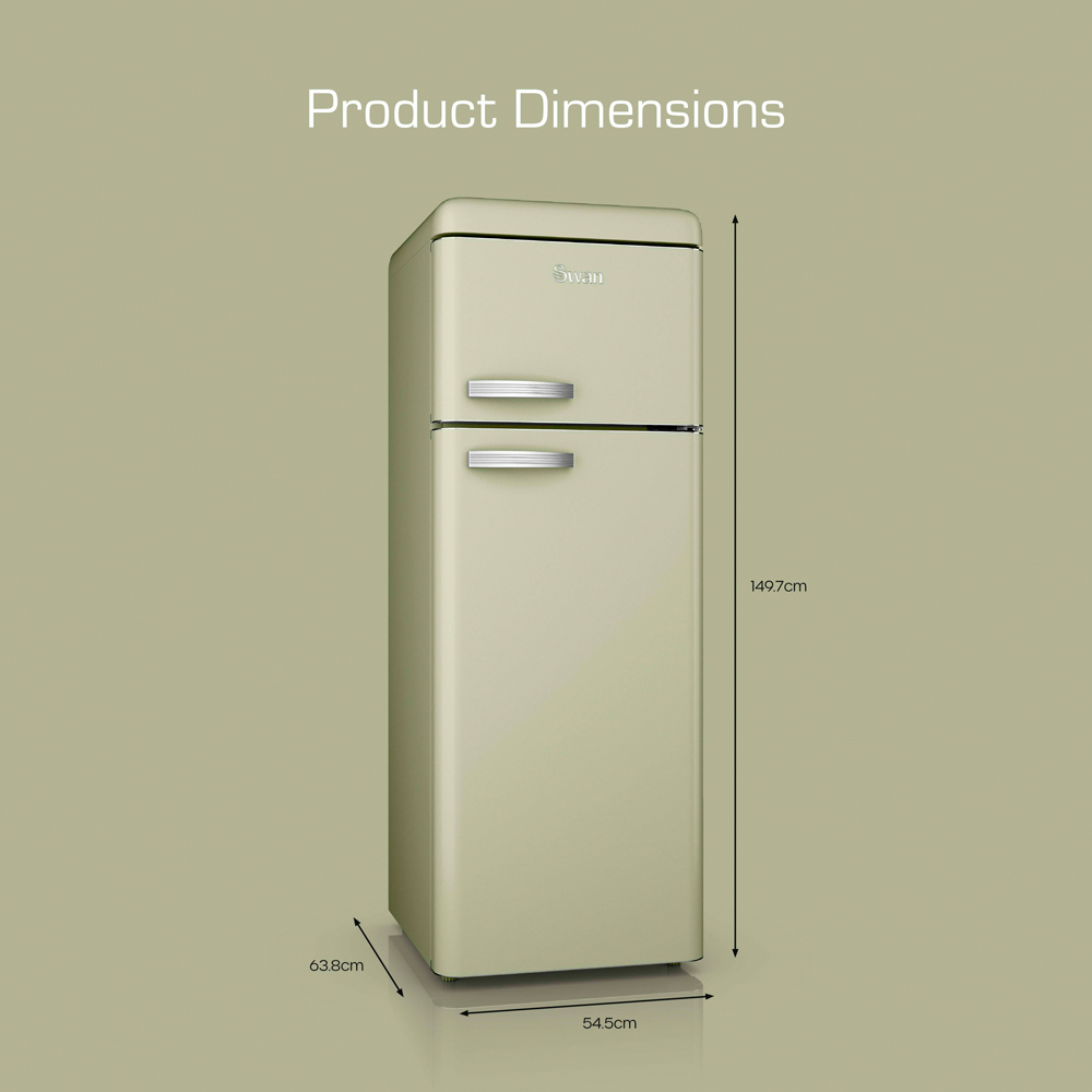 Swan Retro SR11010GNE Green 70/30 Compact 208L Top Mounted Fridge Freezer Image 9