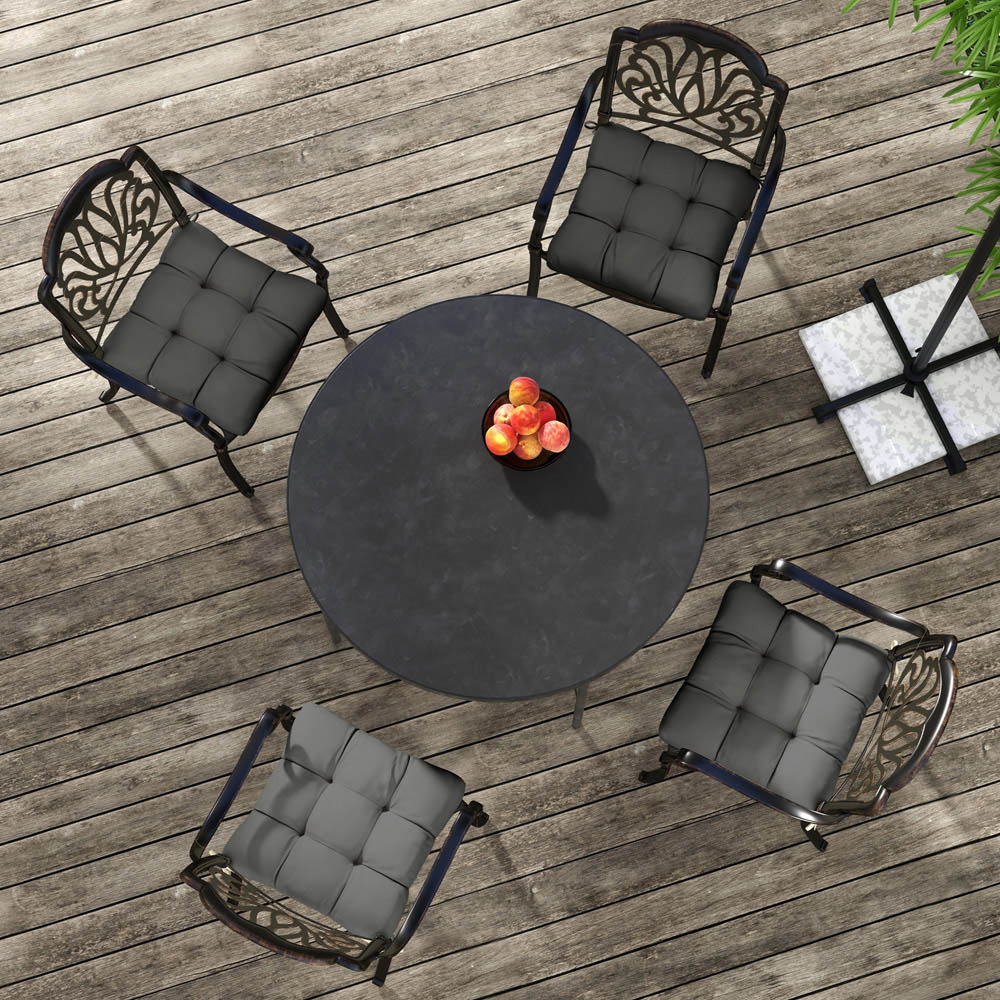 Outsunny Charcoal Grey Seat Replacement Cushion 48 x 48cm 4 Pack Image 4