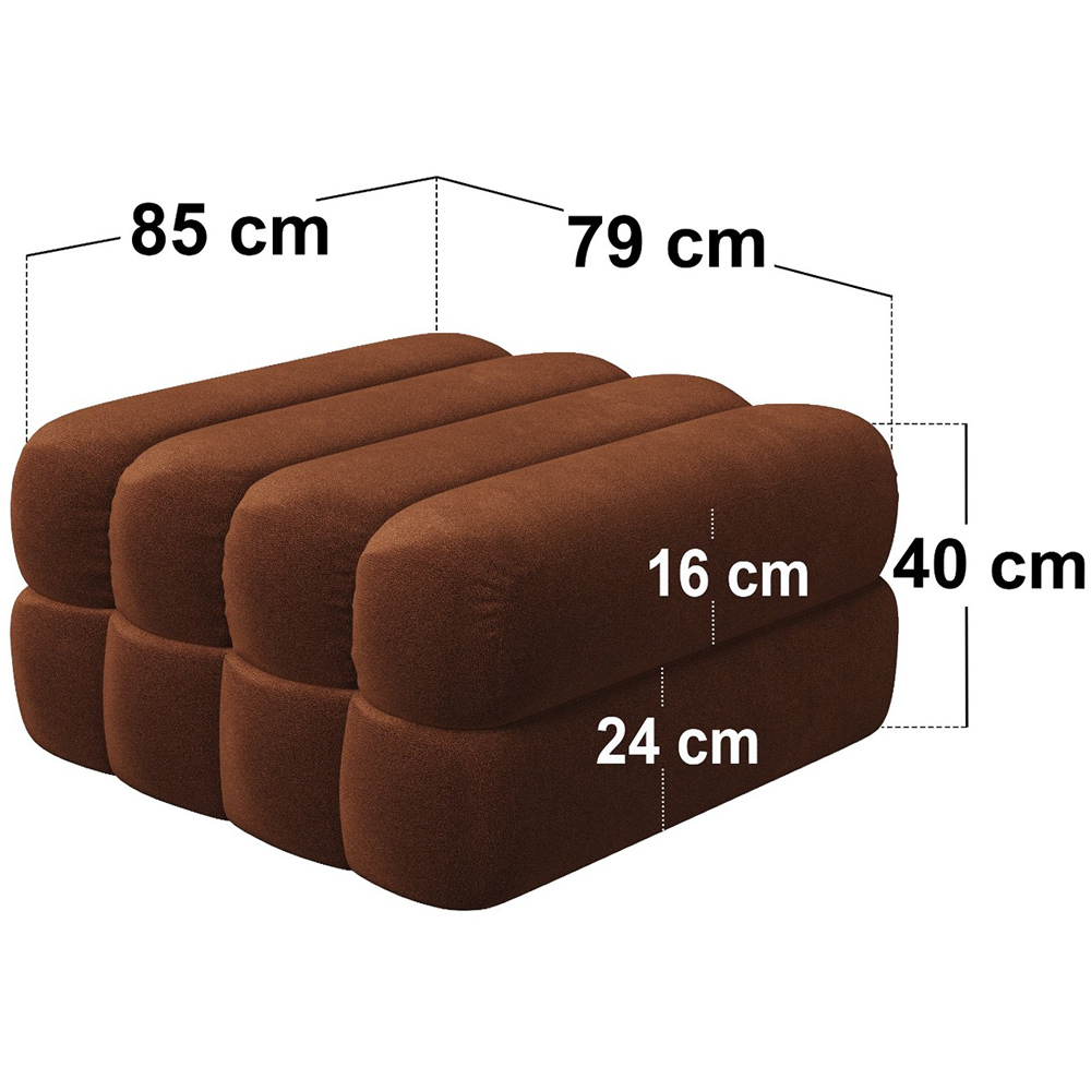 SOLACE+CO Halle Burnt Orange Storage Footstool Image 5