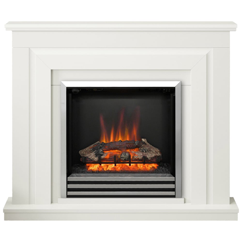 Be Modern Whitham Stone and Anthracite Timber Electric Fireplace Suite 48 inch Image 1