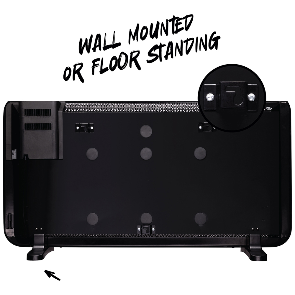 TCP Black Electric Panel Wall Mounted and Free Standing Heater 2000W Image 5