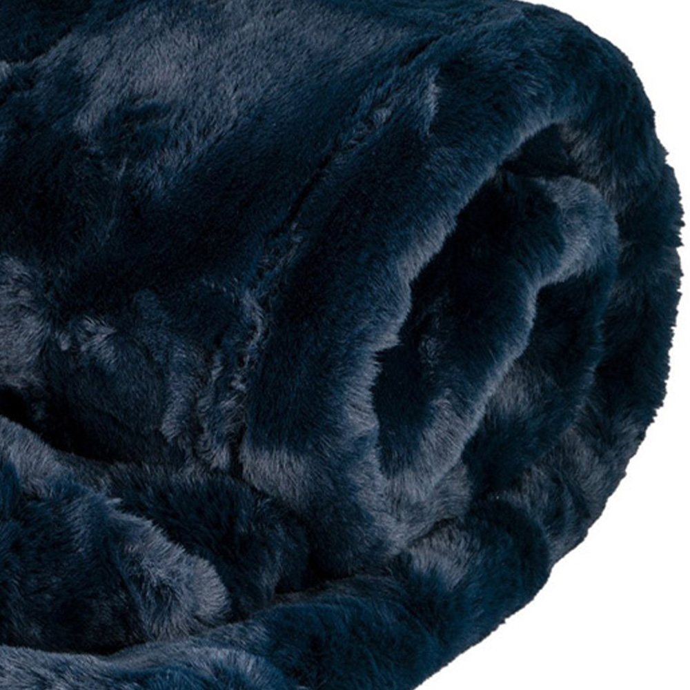 Divante Navy Rabbit Faux Fur Throw 127 x 152cm Image 5
