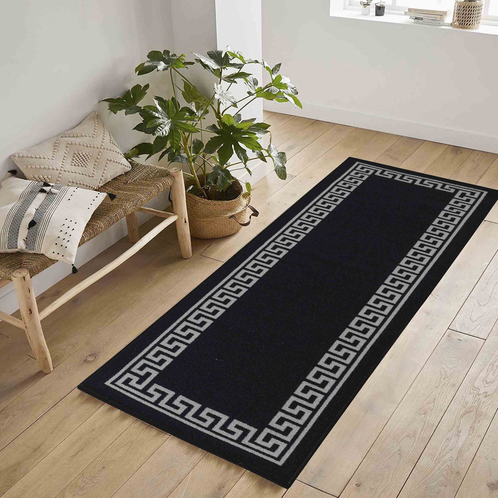 Desire Rugs Havana Black Greek Key Anti Slip Door Mat 160 x 120cm Image 4