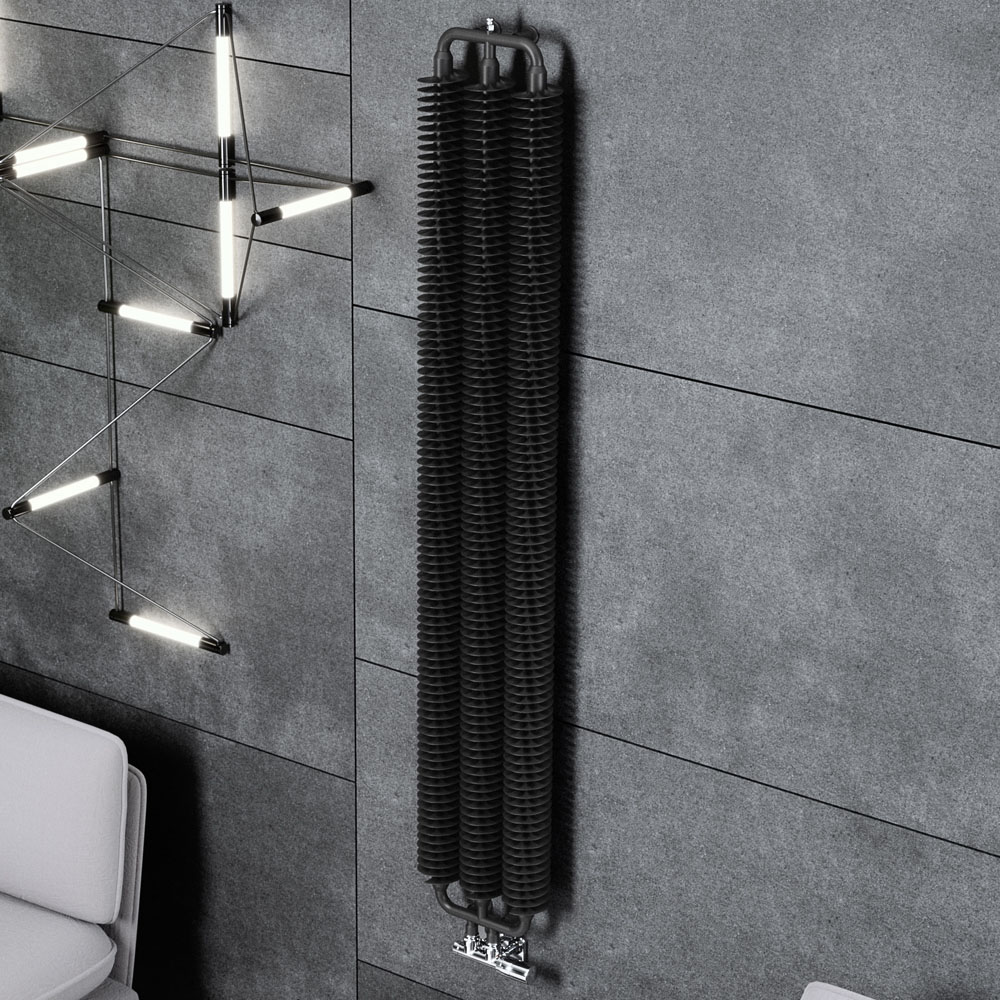 Terma Ribbon 2251BTU Heban Black Radiator 1720 x 290mm Image 8