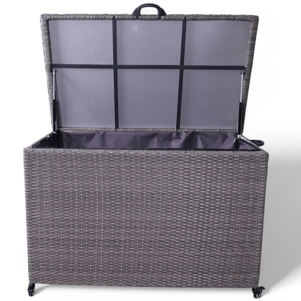 Royalcraft 645L Charcoal Rattan Weave Cushion Storage Box Image 3