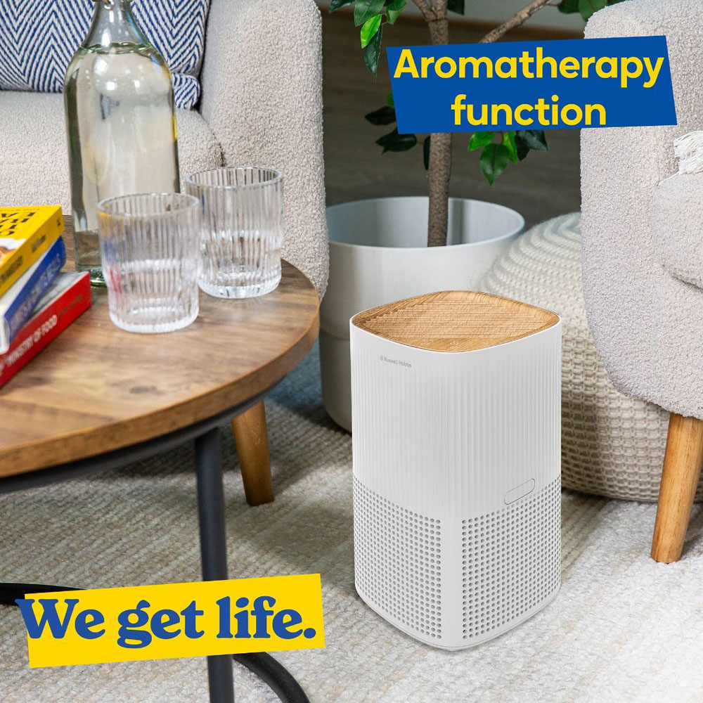 Russell Hobbs Wood and White Clean Air Mini Aroma Air Purifier Image 8