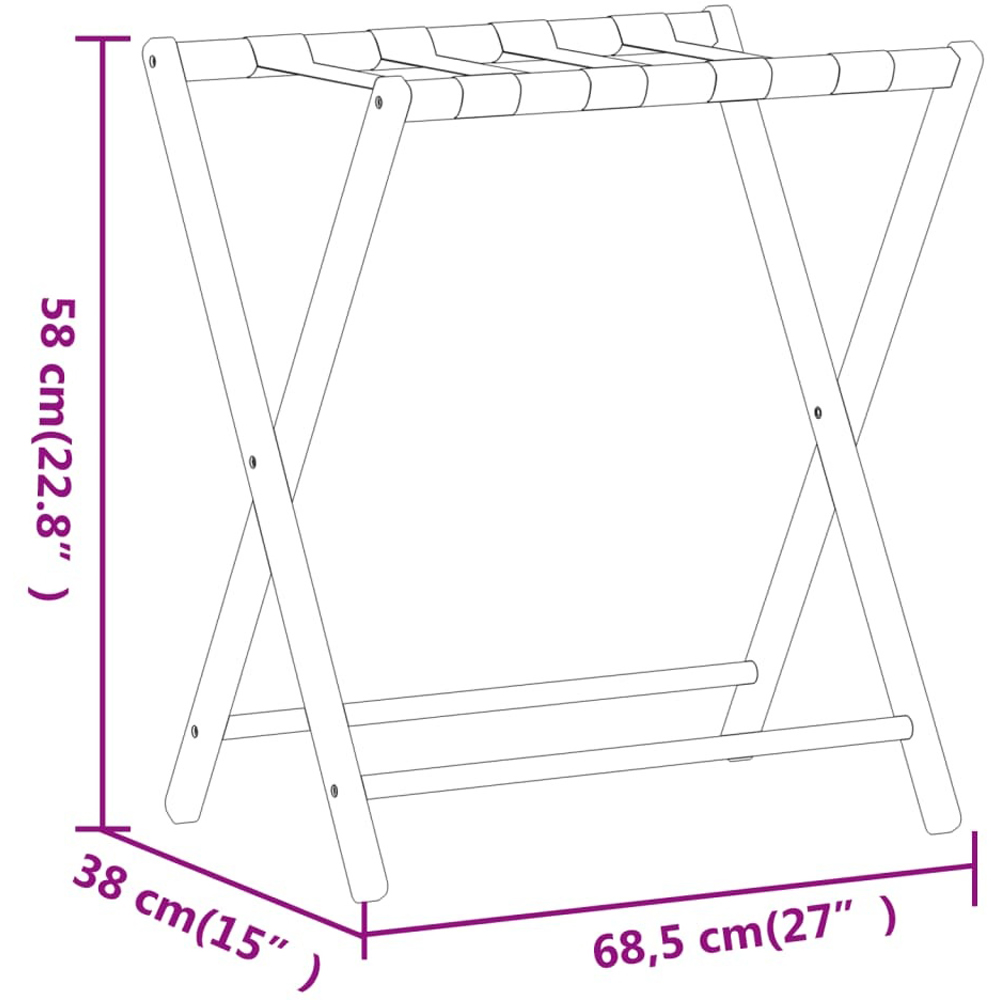 Walplus Bamboo Luggage Rack 58 x 38 x 69cm Image 7