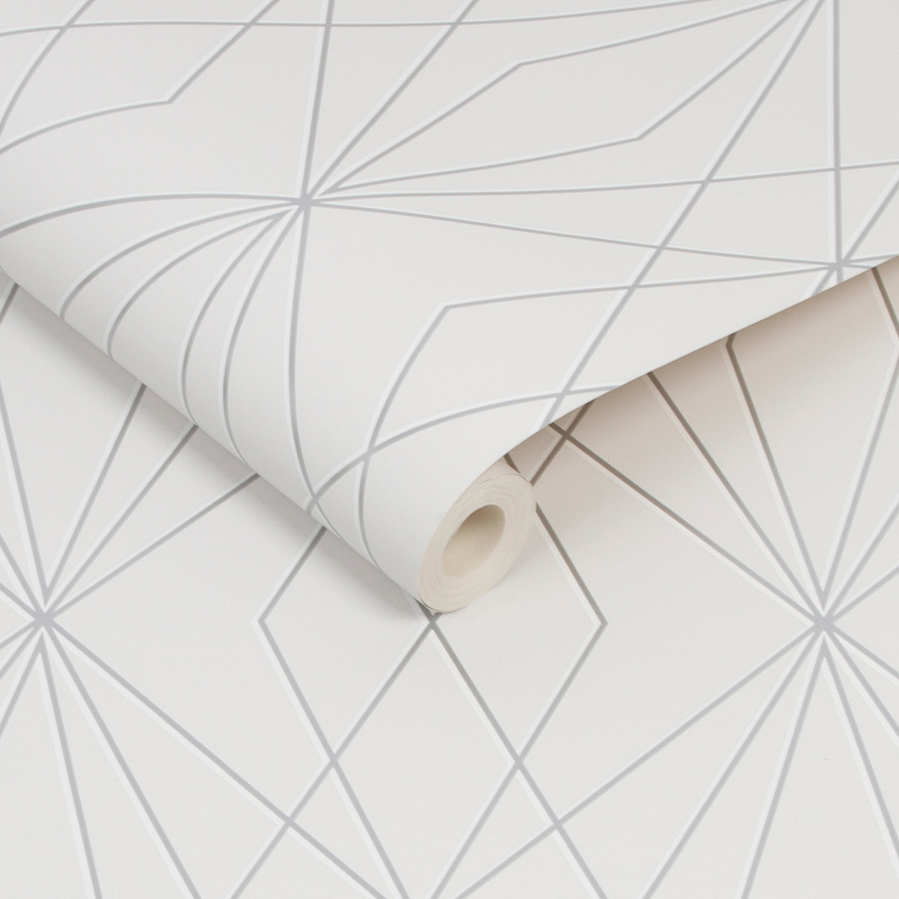Contour Laser White and Silver Wallpaper Image 2