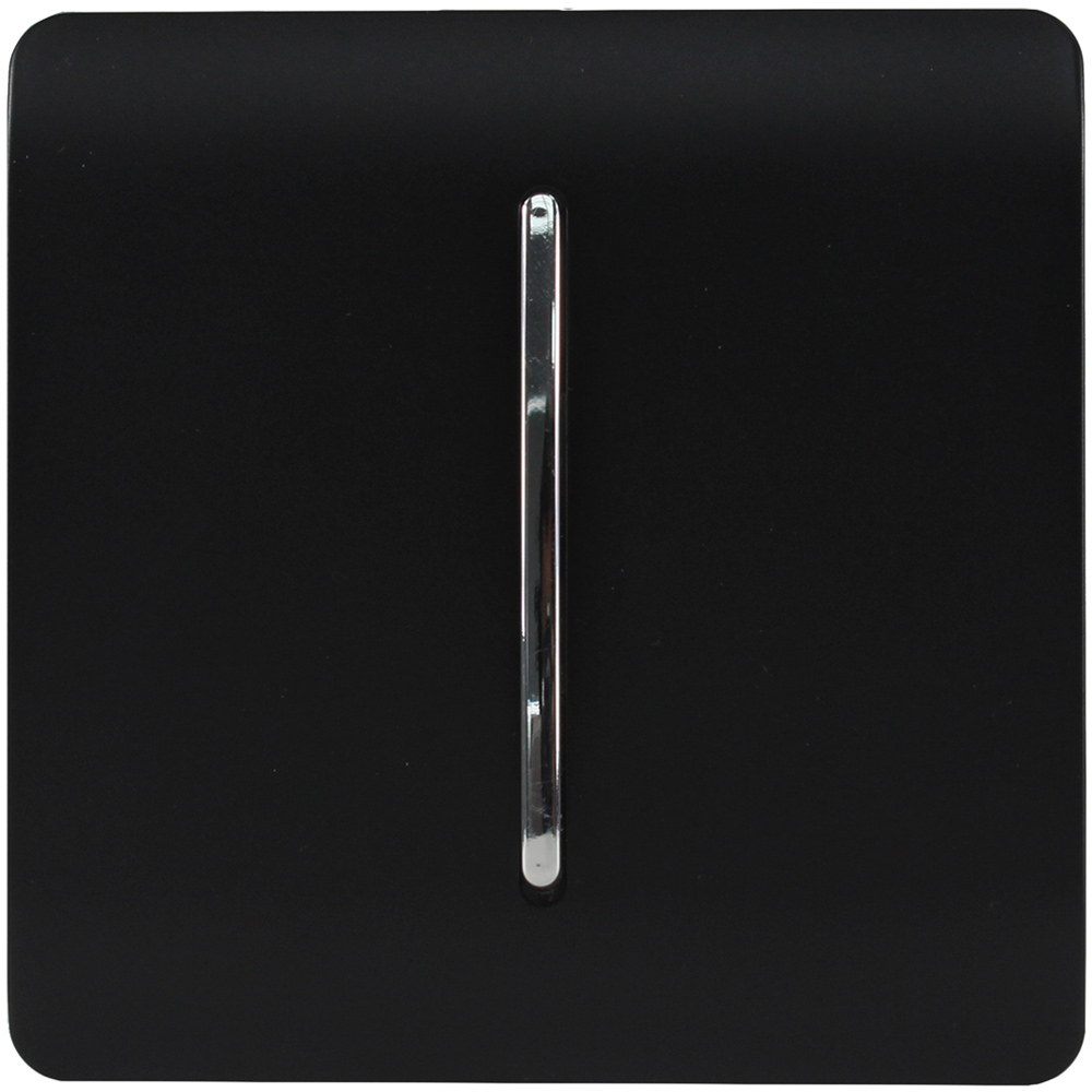 Trendi Switch 1 Gang 10amp 1 or 2 Way Matt Black Rocker Light Switch Image 1