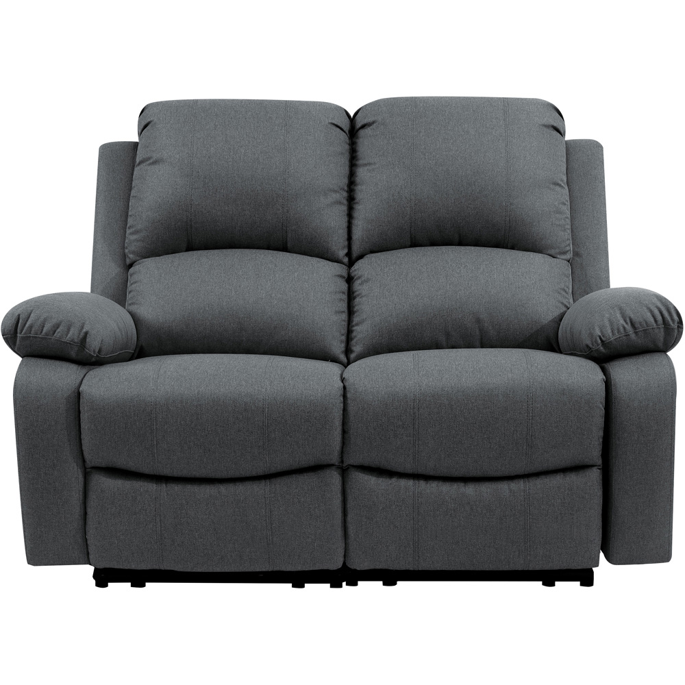 Comfy Living 2 Seater Dark Grey Linen Electric Recliner Sofa Image 2