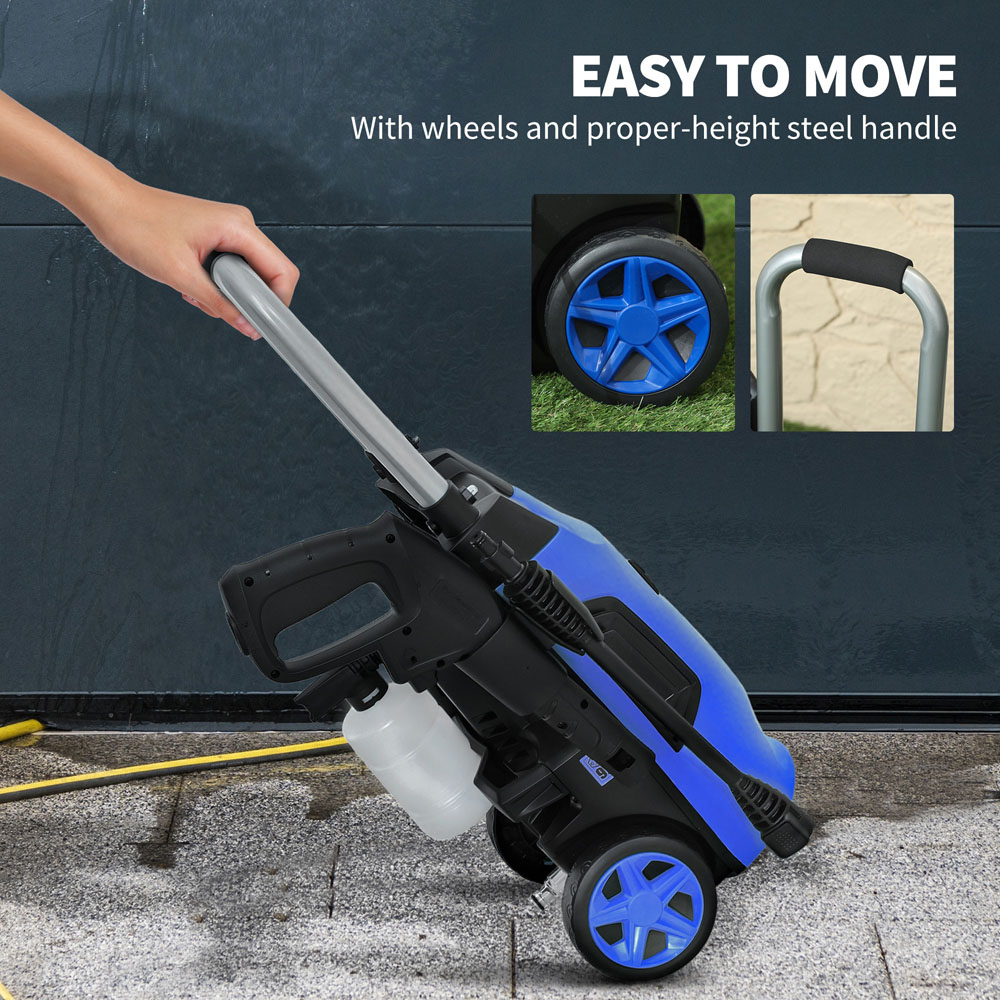 Outsunny 1800W Blue Pressure Power Washer with Adjustable Nozzle 150Bar Image 4