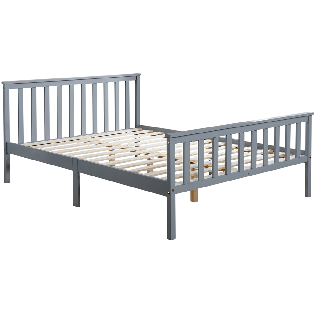 Home Source Florida Double Grey Wooden Bed Frame Image 2