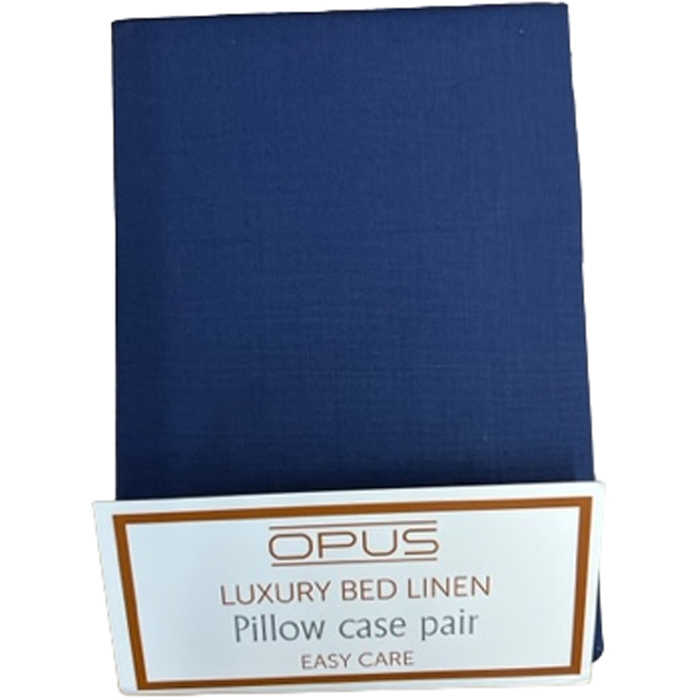 Opus Navy Polycotton Pillowcase 2 Pack Image 3