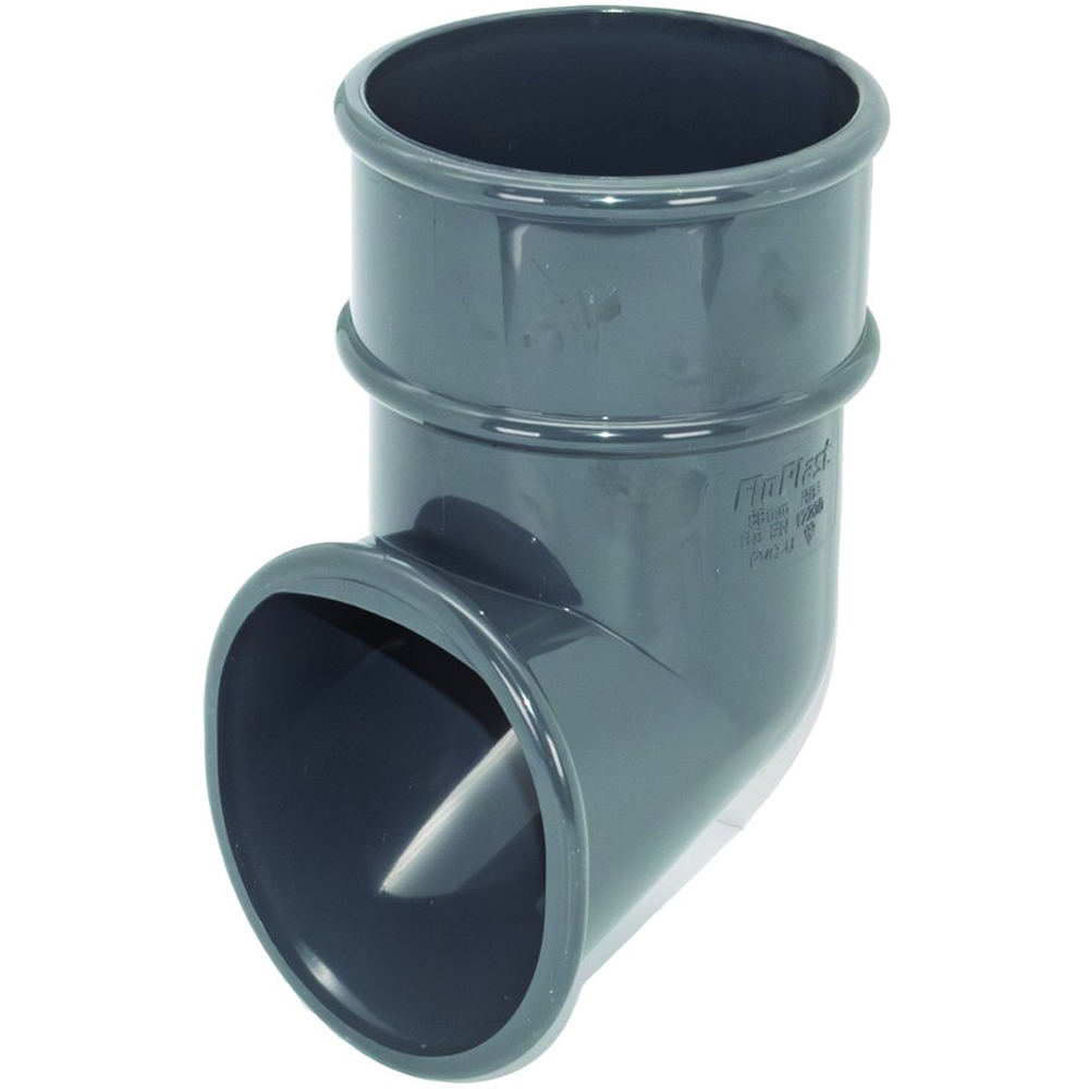 FloPlast Round Downpipe Shoe Anthracite Grey 68mm Image 3