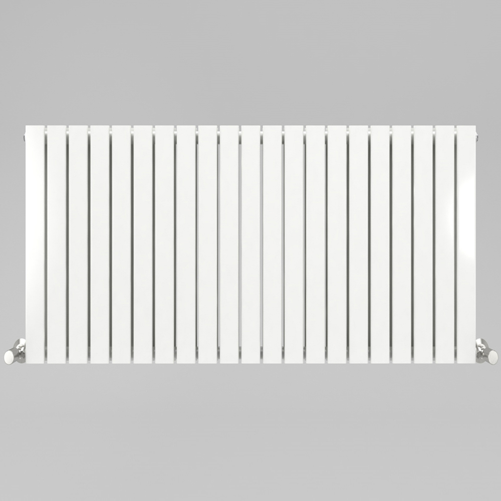 White 9454 BTU Double Flat Panel Vertical Column Radiator 600 x 1428mm Image 3