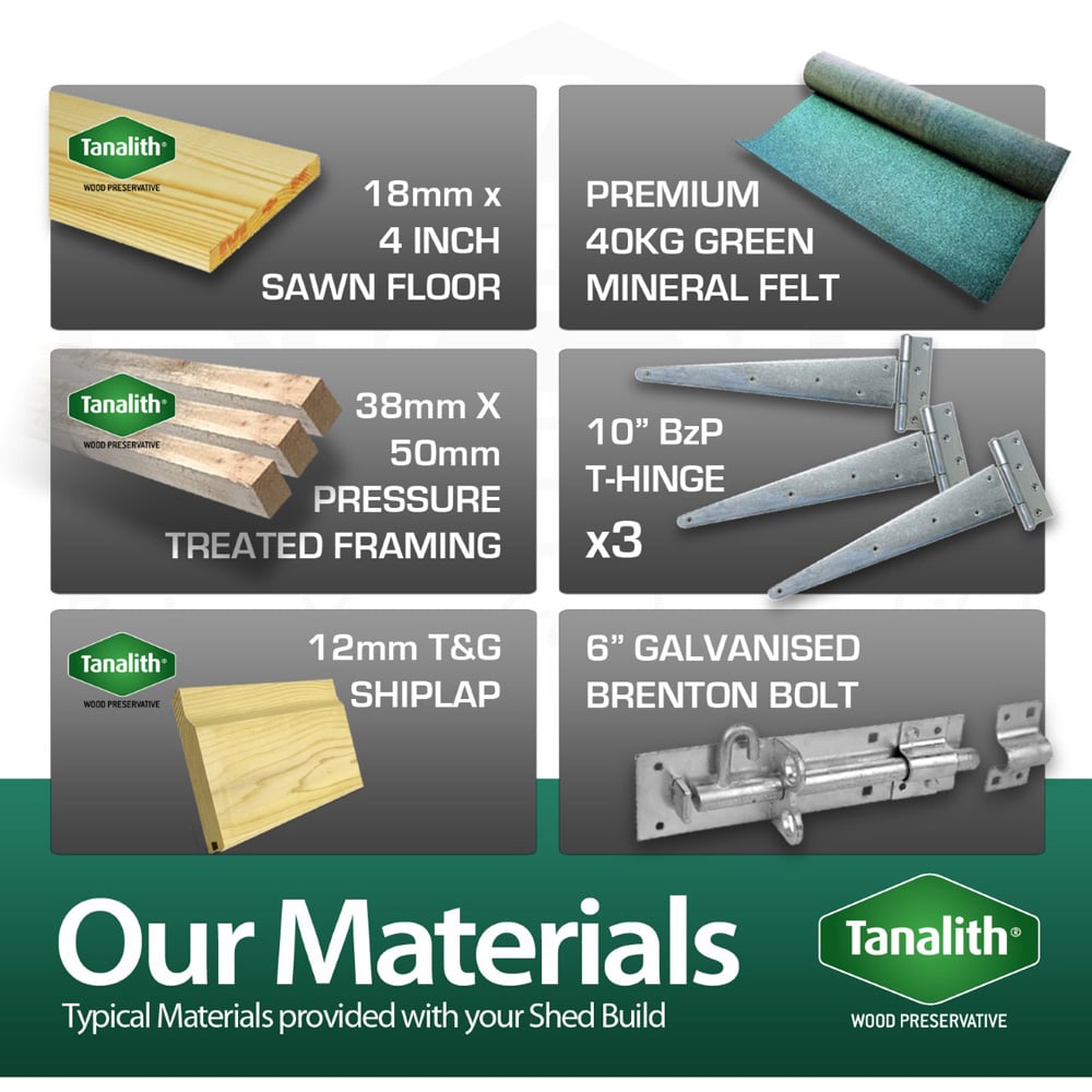 DIY Sheds 15 x 4ft Tongue and Groove Timber Pent Security Garden Shed Image 6