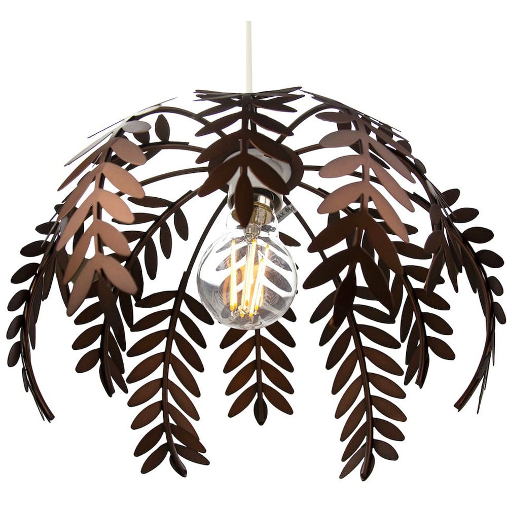Happy Homewares Bronze Fern Leaf Pendant Light Shade Image 2