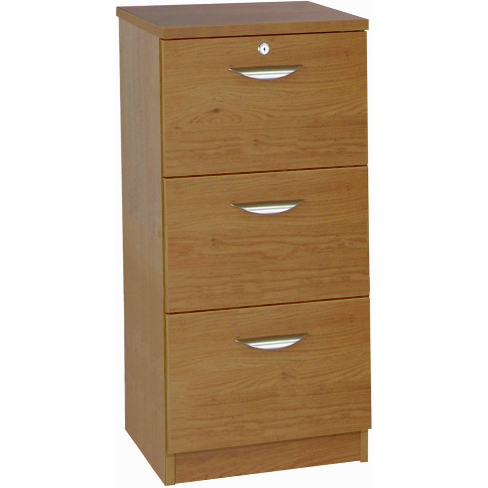 R White Cabinets 3 Drawer Brown Filing Cabinet Image 2