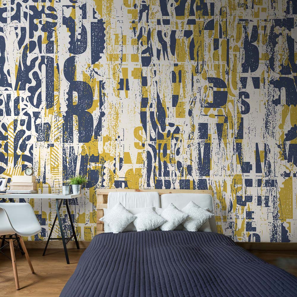 Origin Murals Letterpress Graffiti Multi Wall Mural Image 1