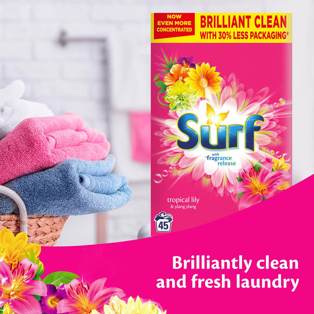 Surf Tropical Lily and Ylang Ylang Laundry Powder 45 Washes 2.25kg 4 Pack Image 4