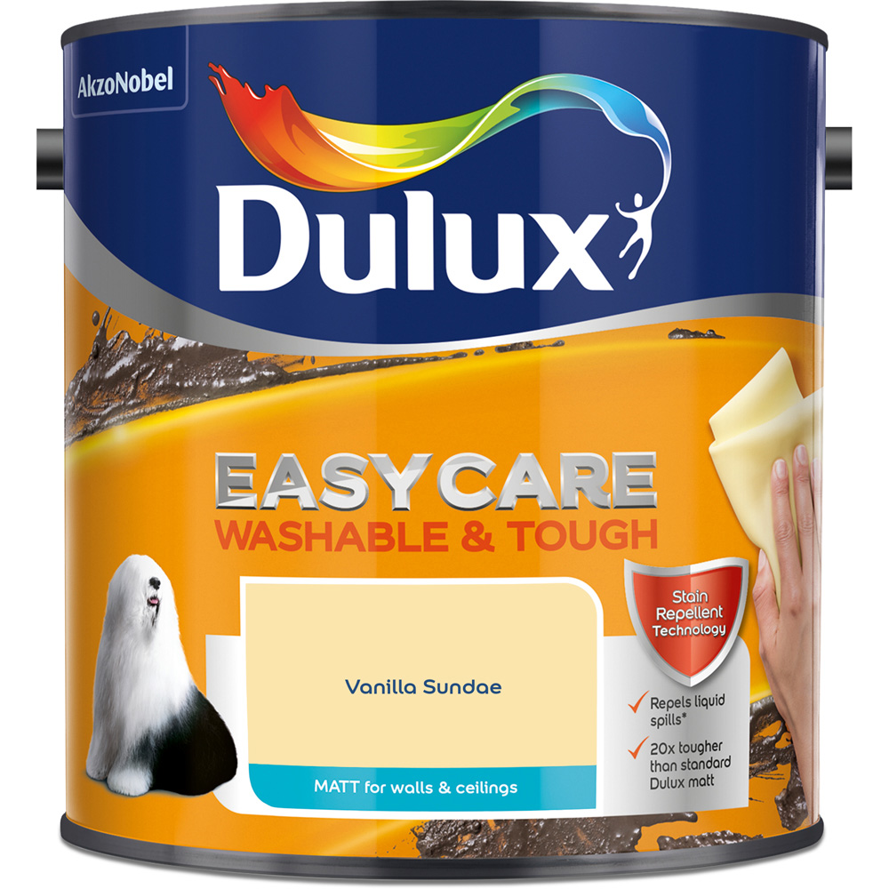 Dulux Easycare Vanilla Sundae Washable and Tough Matt Emulsion Paint 2.5L Image 2