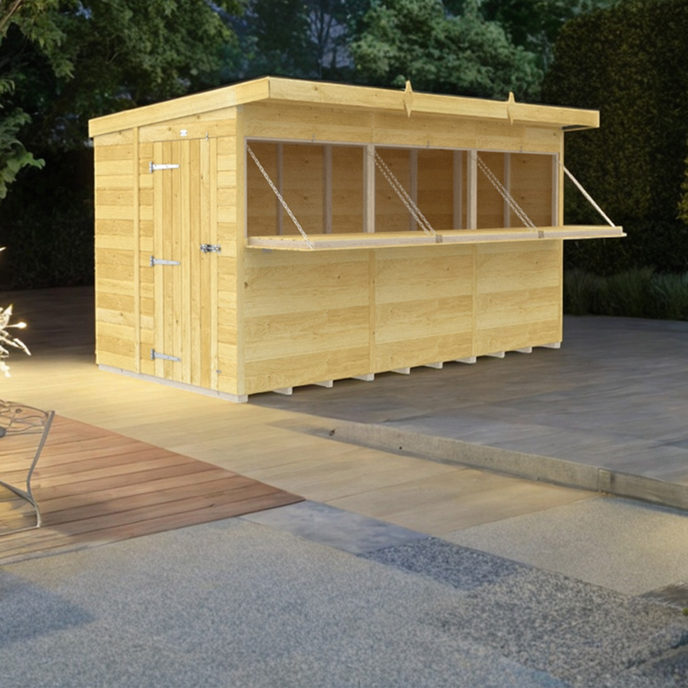 DIY Sheds 12 x 8ft Single Door Pressure Treated Tongue and Groove Timber Outdoor Bar Shed Image 2