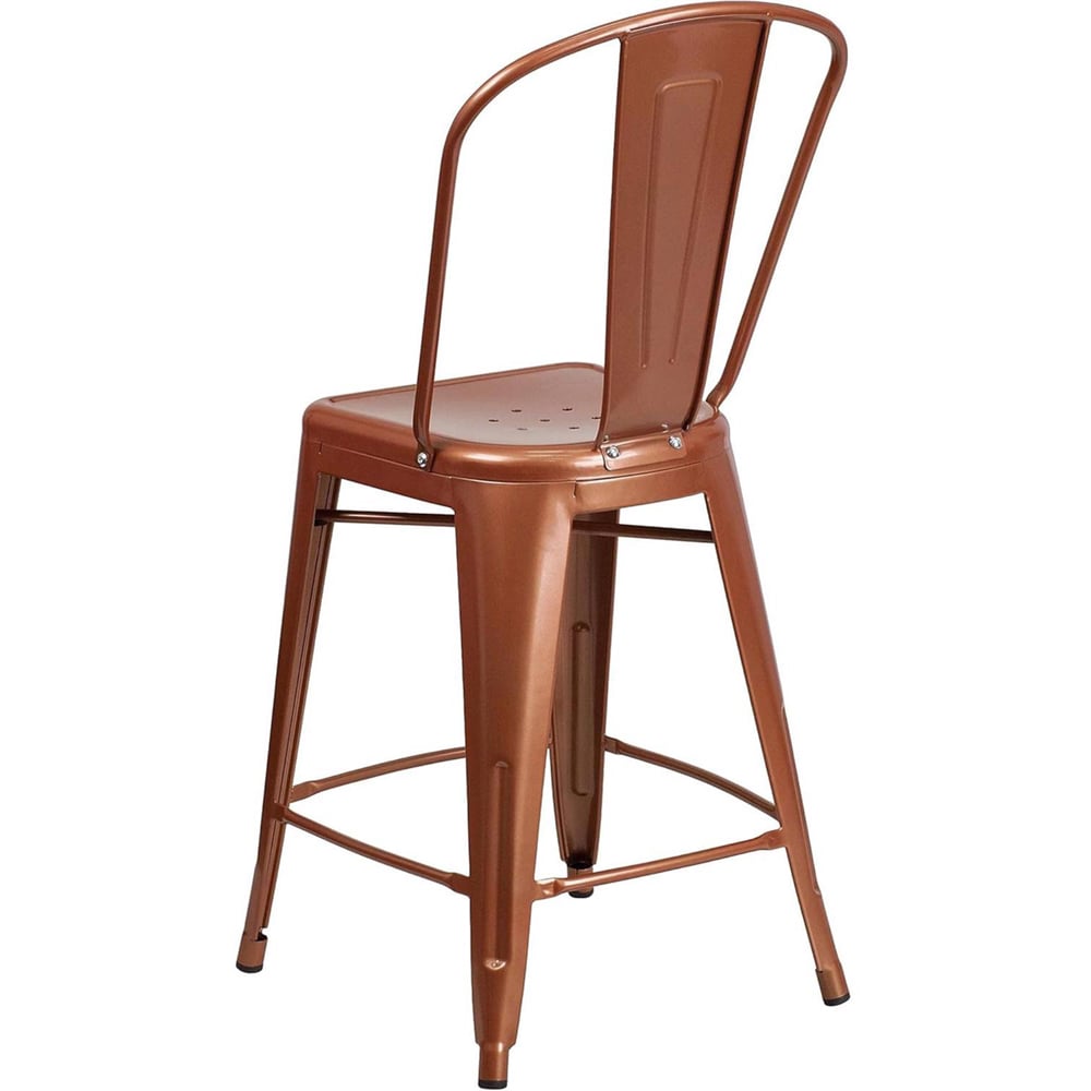 FWStyle Antique Copper Steel Bar Stools Set of 4 Image 4