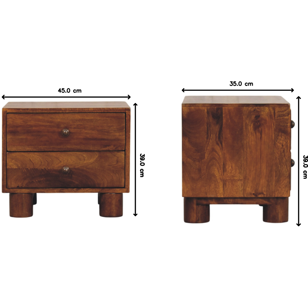 Artisan Furniture Tula 2 Drawer Chestnut Dark Brown Solid Wood Nightstand Image 8