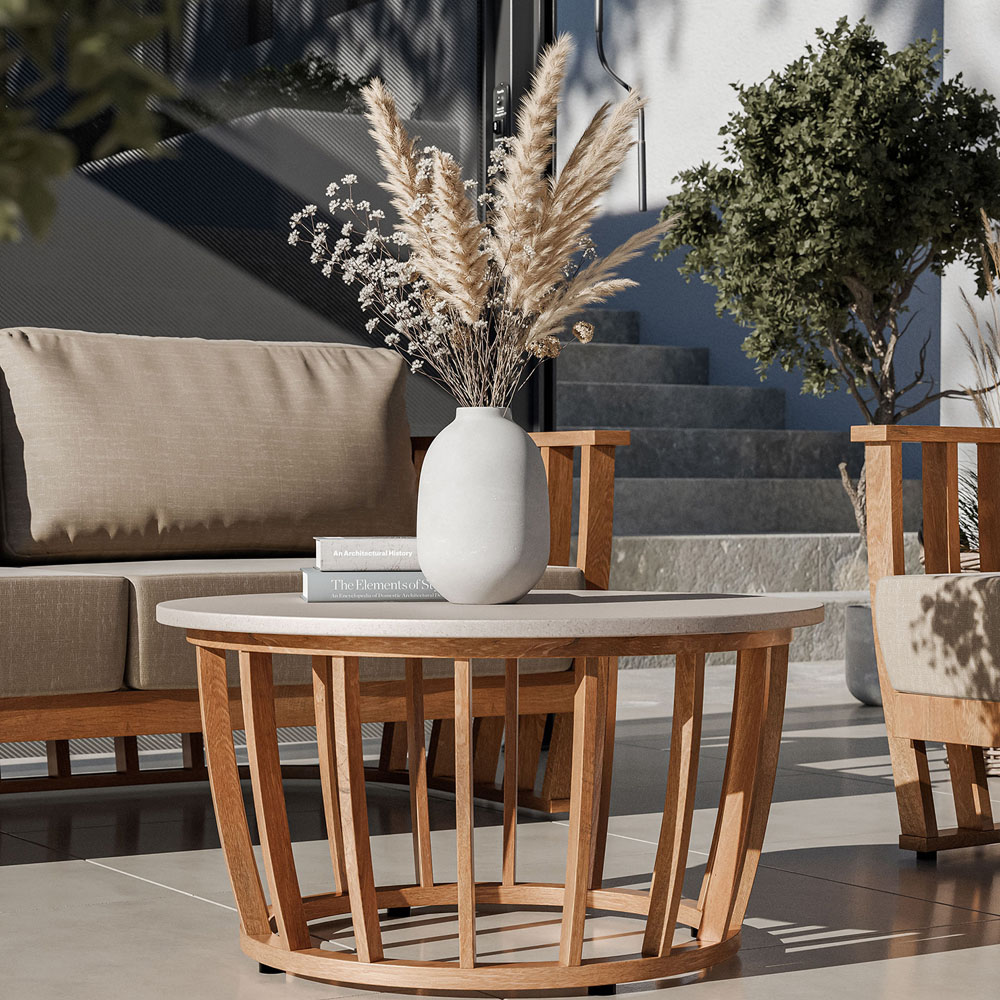 Royalcraft Lucca 5 Seater Teak Effect Lounging Set Image 8