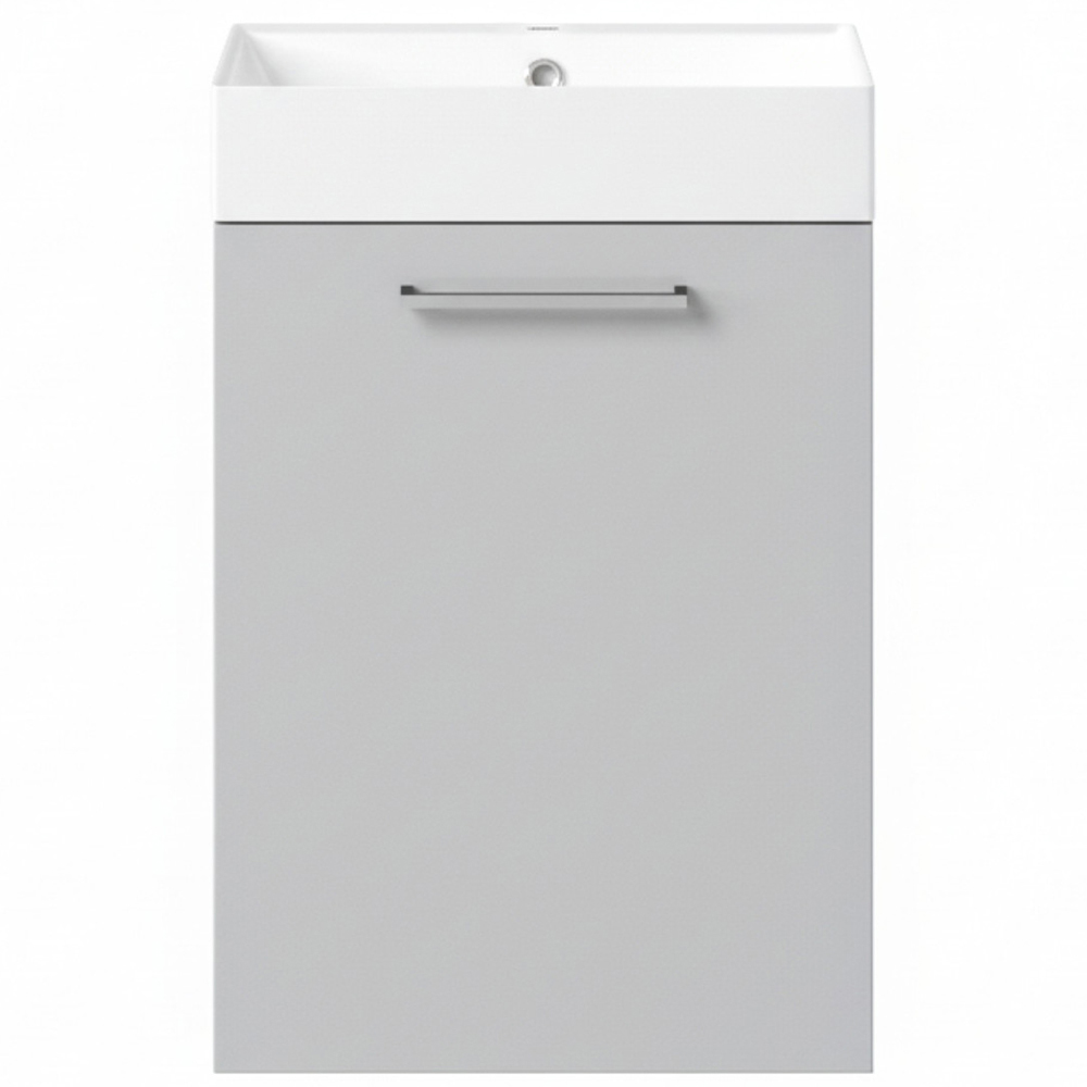Bathstore Milford Single Door Grey Wall Hung Basin Unit 410mm Image 4